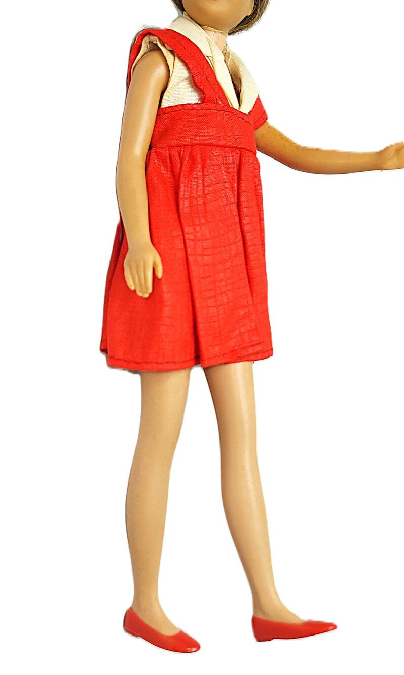1960s Vintage Skipper's,  Red Jumper with White Blouse & Shoes